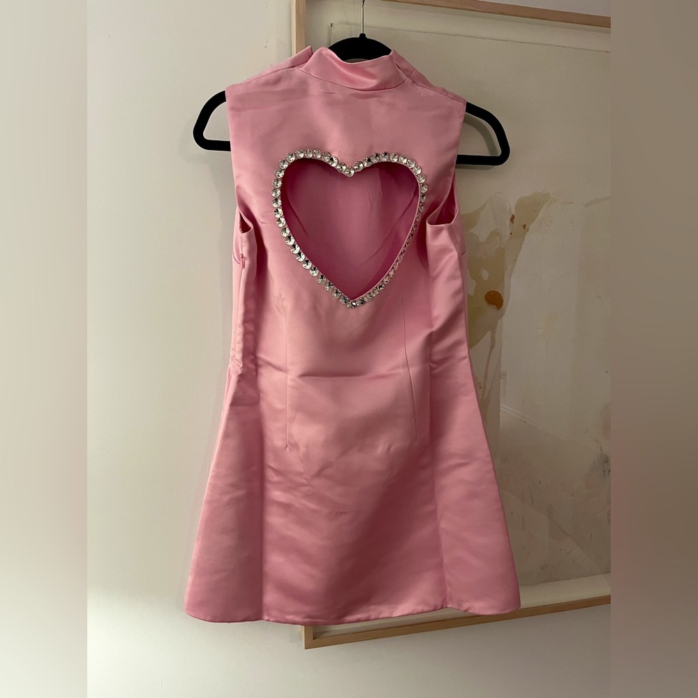 Harmur Heart Back Silk Mini Dress